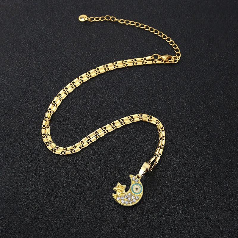 Оптовая Продажа Классический Турецкий Дурной глаз кулон ожерелье с Луной и