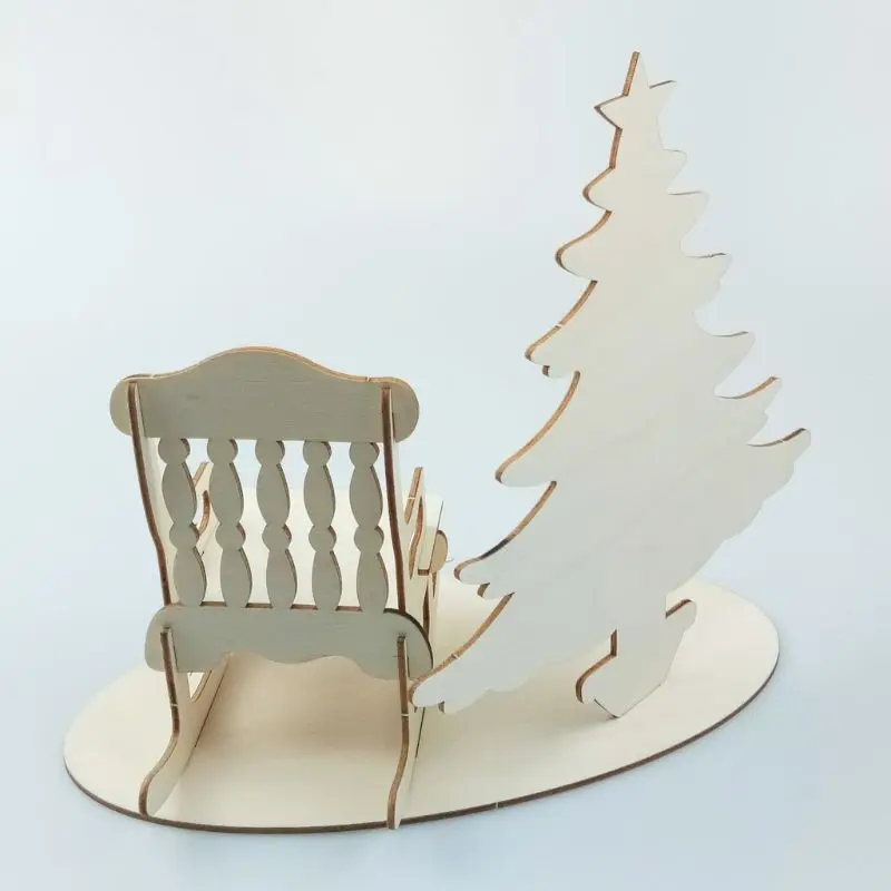 Креативные рождественские украшения деревянная елка сделай сам кресло-качалка