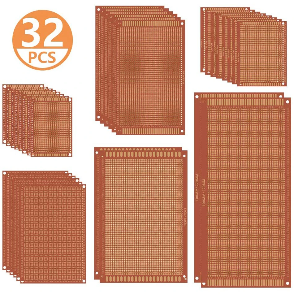 Печатная плата 32 шт. односторонний прототип печатной платы 6 размеров