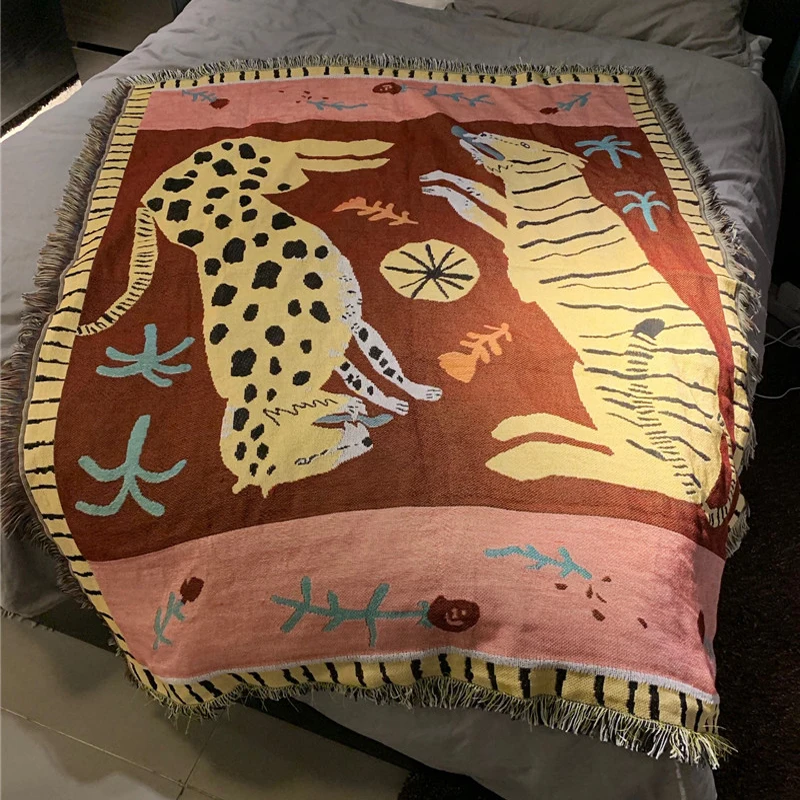 

Creative Pink 2 Leopard Throw Blanket Multifunction Animal Sofa Covers Cobertor Dust Cover Air Conditioning Blankets For Bed