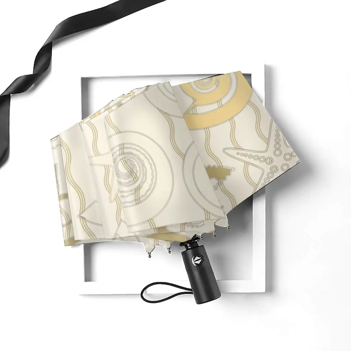 Prezzo Resistente Al Vento Pieghevoli Donne Ombrello Automatico Auto Giallo Conchiglie E Stelle Antivento Ombrelli Da Pioggia Per Gli Uomini Parasole