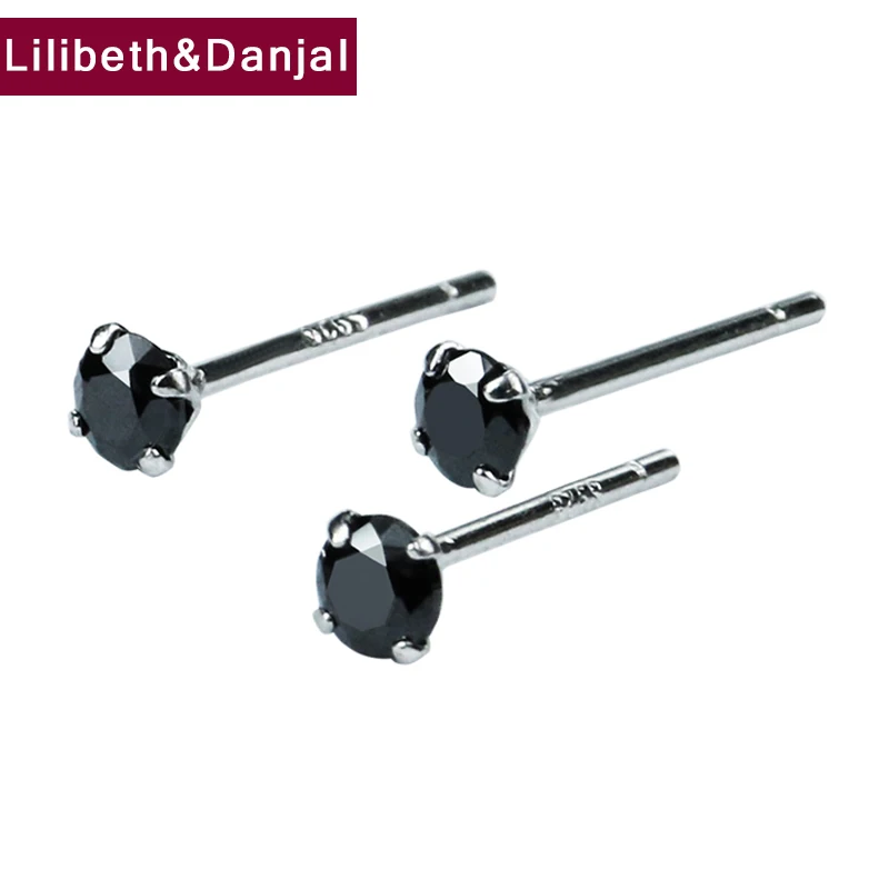 

Inlaid Black Red White Artificial Zircon Stud Earring Pure 925 Sterling Silver Women Men Three Piece Wholesale Jewelry 2021 E08
