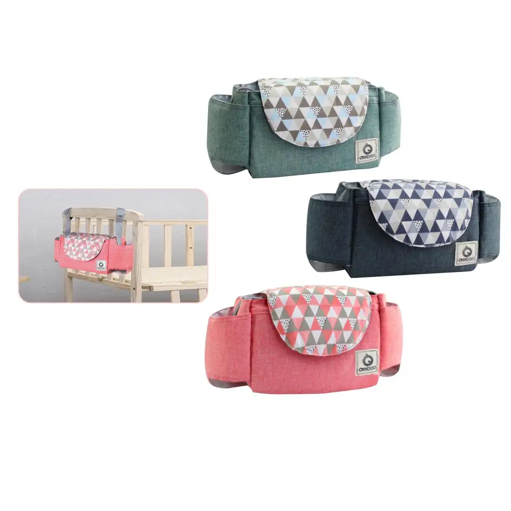 

Universal Stroller Organizer,Stroller Cup Holders, Detachable Phone Bag & Shoulder Strap, Fits for Most Stroller Baby