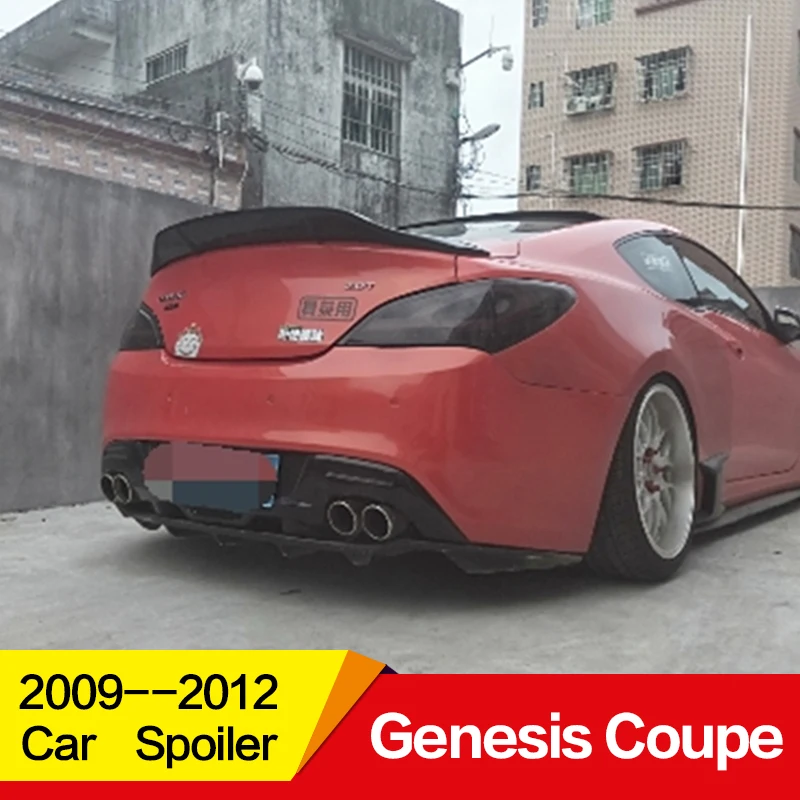 Используется для hyundai Genesis Coupe спойлер 2009 10 11 12 лет глянцевое углеродное волокно/FRP заднее крыло R стиль спойлер, аксессуары