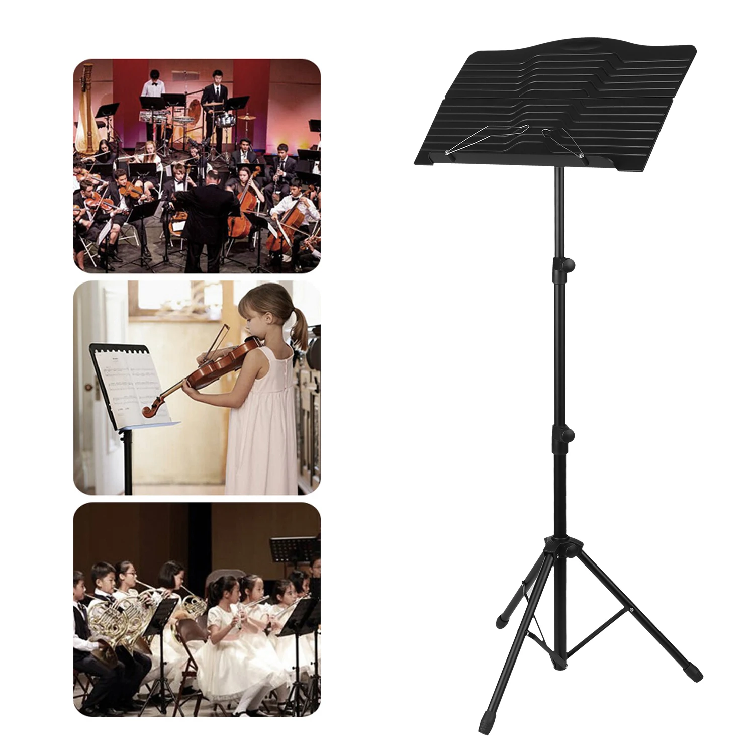 

TUNYIN Nifty Portable Sheet Music Stand Folding Music Book Stand with Clip Carry Bag for Guitar Violin Viola Ukelele