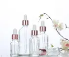 Многоразовая розово-золотистая бутылка-капельница для эфирного масла, 30 шт., 5-100 мл, стеклянная жидкость для ароматерапии, флаконы для массажной пипетки