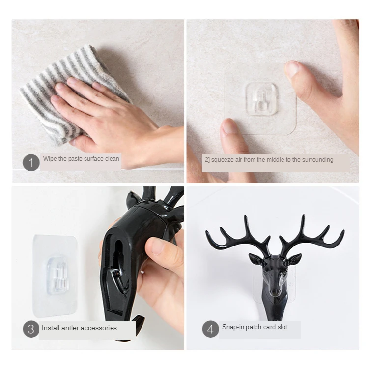 

Wall Decoration Wall Hanging Hook Vintage Deer Head Antlers for Hanging Clothes Hat Scarf Key Deer Horns Hanger Rack