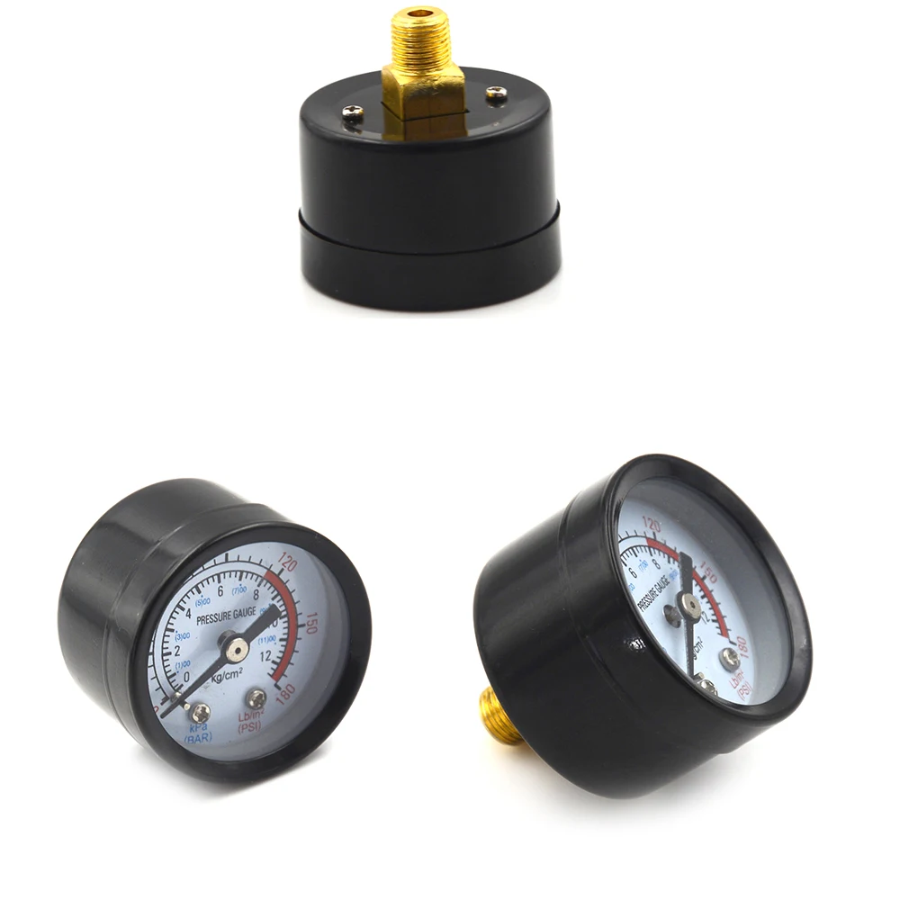 Манометр бар для воздушного компрессора 10 мм резьба 1/8 BSP 0 180 PSI 12|Манометры| |