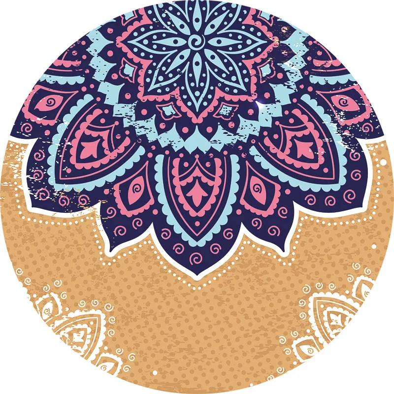 Горячая Распродажа красота Мандала круглое пляжное полотенце цветы тридцать