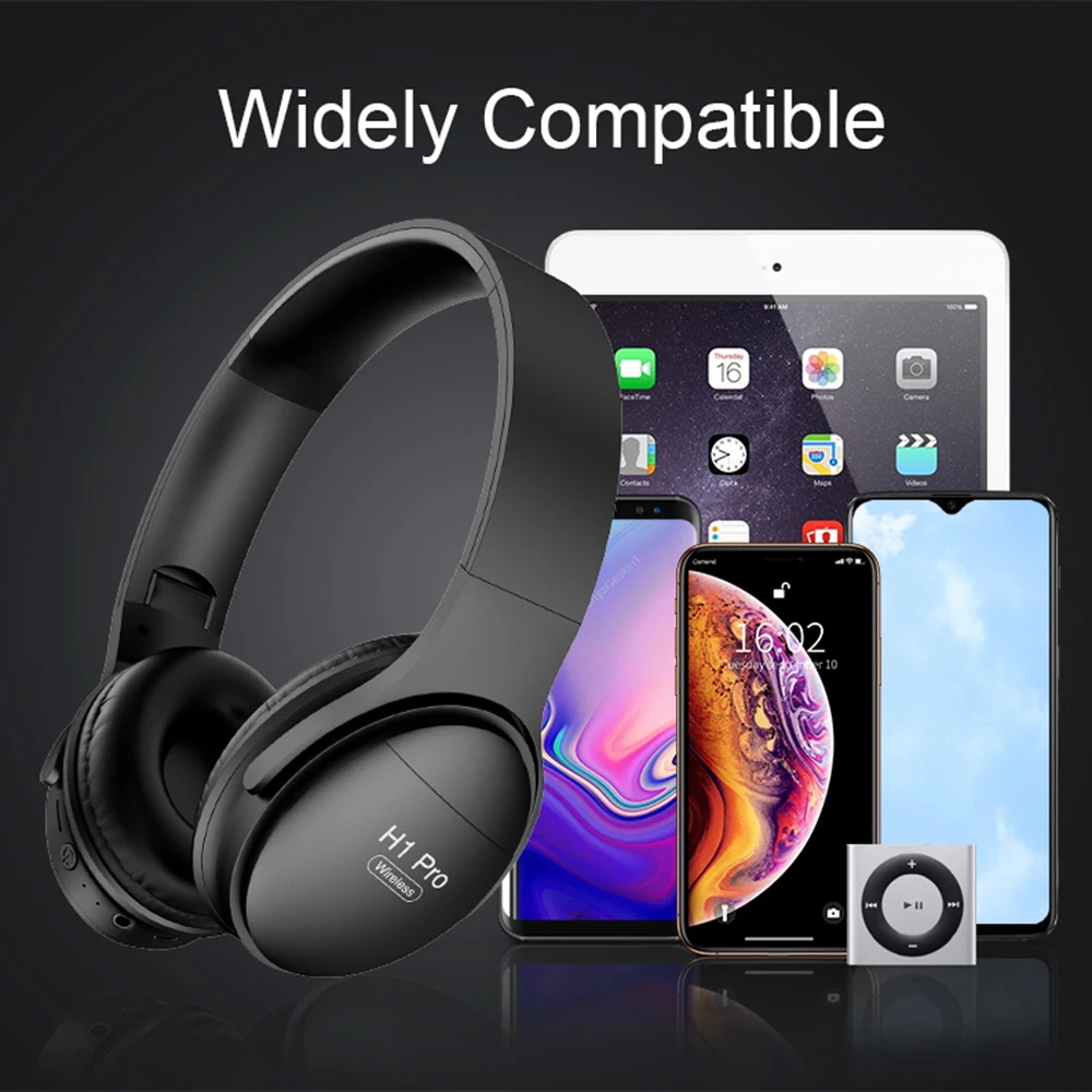 

Bluetooth Headphones Wireless HiFi Stereo Earphones Gaming Headsets Active Noise Canceling with Mic TF Card for Smartphones PC