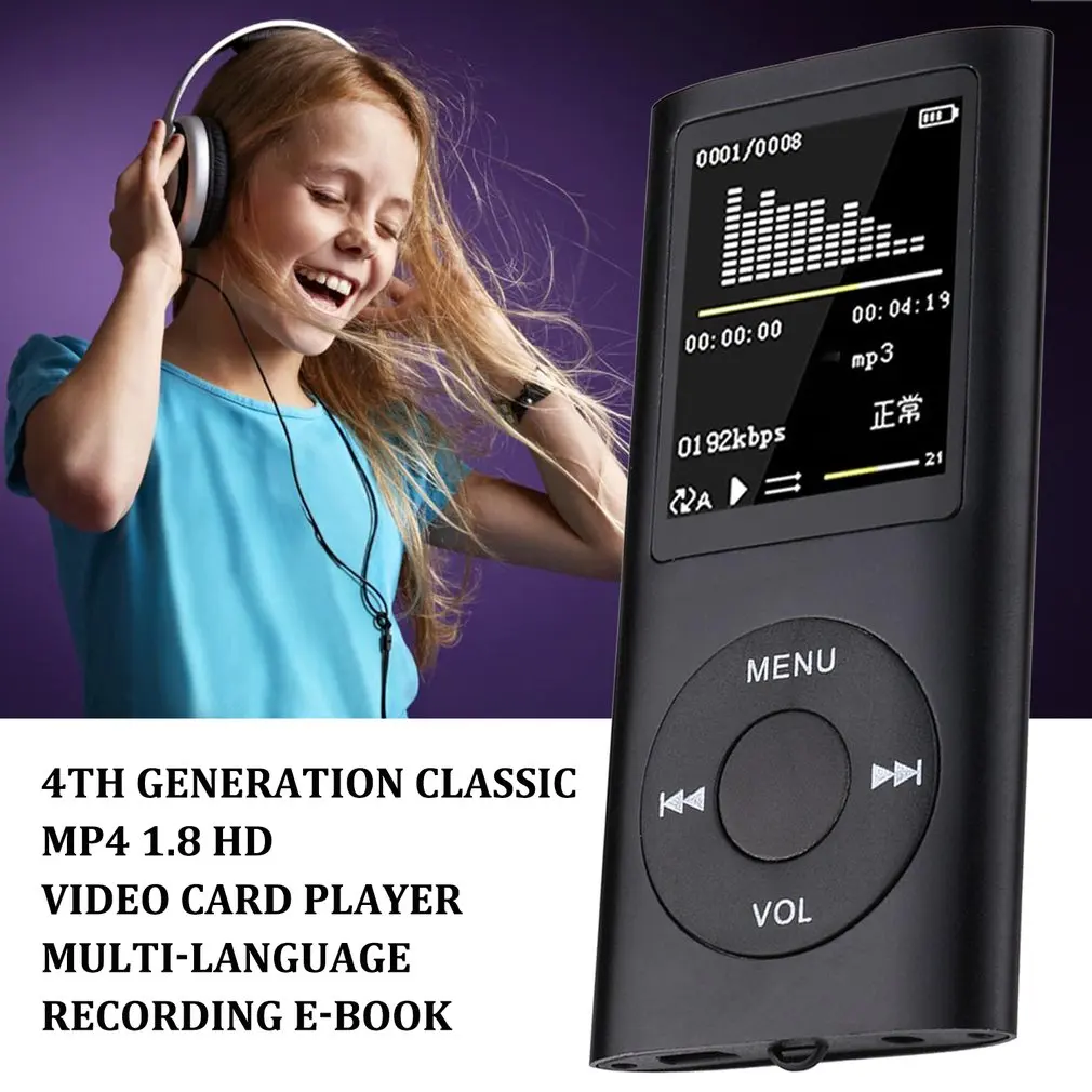 

2021 MP4 Aluminum Alloy 16GB MP3 Player with Built-in Speaker HIFI player Walkman mp 4 players video Lossless music mp4 player