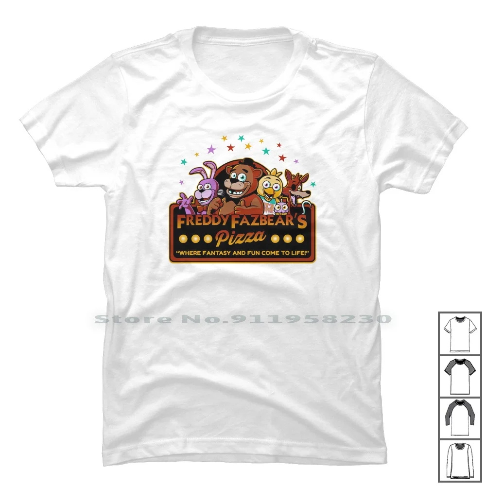 Футболка с надписью Five Nights At Fnaf Fazbear 100% хлопок | Мужская одежда
