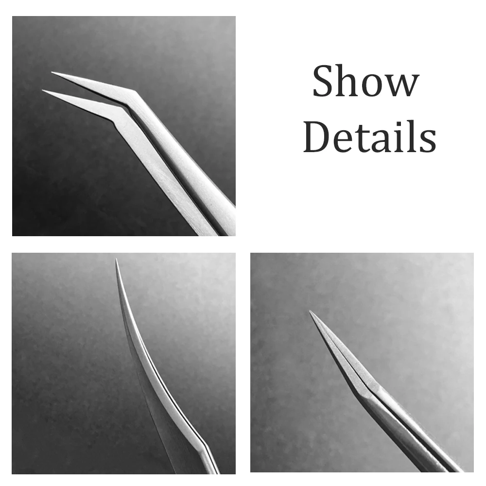 Нержавеющая сталь Tweezers Пинцет особенно для норка наращивание ресниц изогнутые
