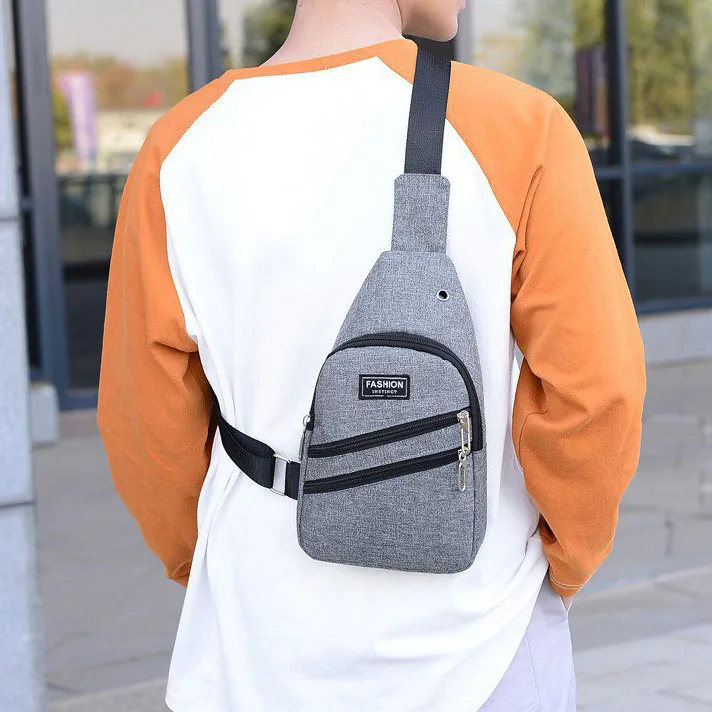 Fashion casual Chest Bag for Men Oxford Shoulder Messenger Bag Sling Bag Male USB Charging Crossbody Bags Anti Theft Waist Pack