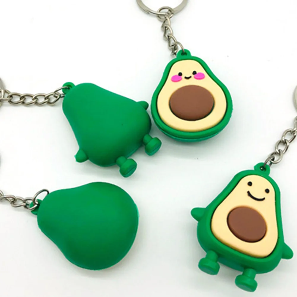 Творческое моделирование фруктов авокадо улыбка-Форма d брелок мягкой смолы 3D