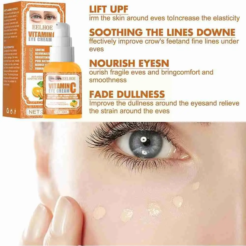 

Vitamin C Eye Cream Anti-Puffiness Anti-Wrinkle Anti-Aging Remove Brightening Dark Circles Gel Care Eye Moisturizing Nouris C3L0