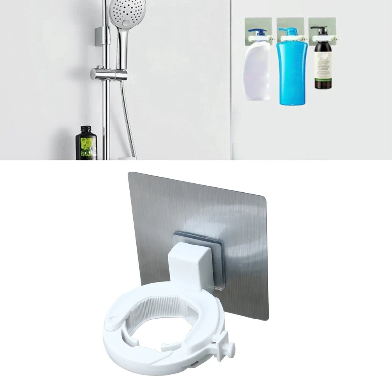 

4 Pcs Adjustable Hand Sanitiser Holder Wall Mounted Shower Gel Bottle Rack Hook Soap Pump Bottle Dispenser Hanging Shelf