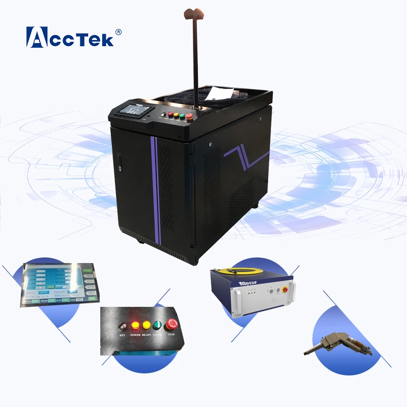 

In-stock 1000W 1500W 2kw AccTek Fiber Laser cleaning Machine for Metal Rust Removel