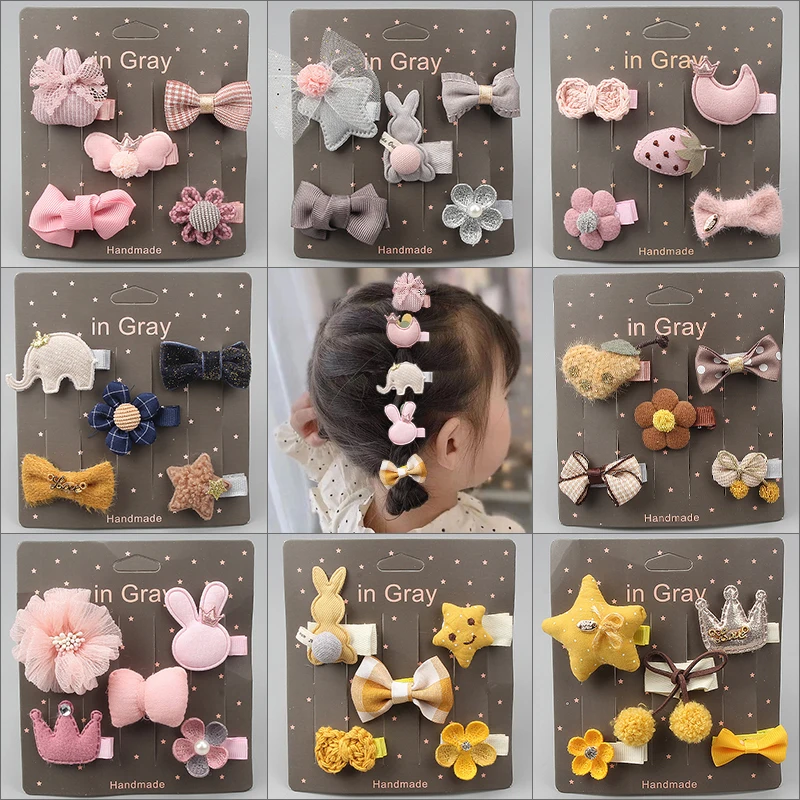 

Заколка для волос с бантом для девочек, 5 шт.