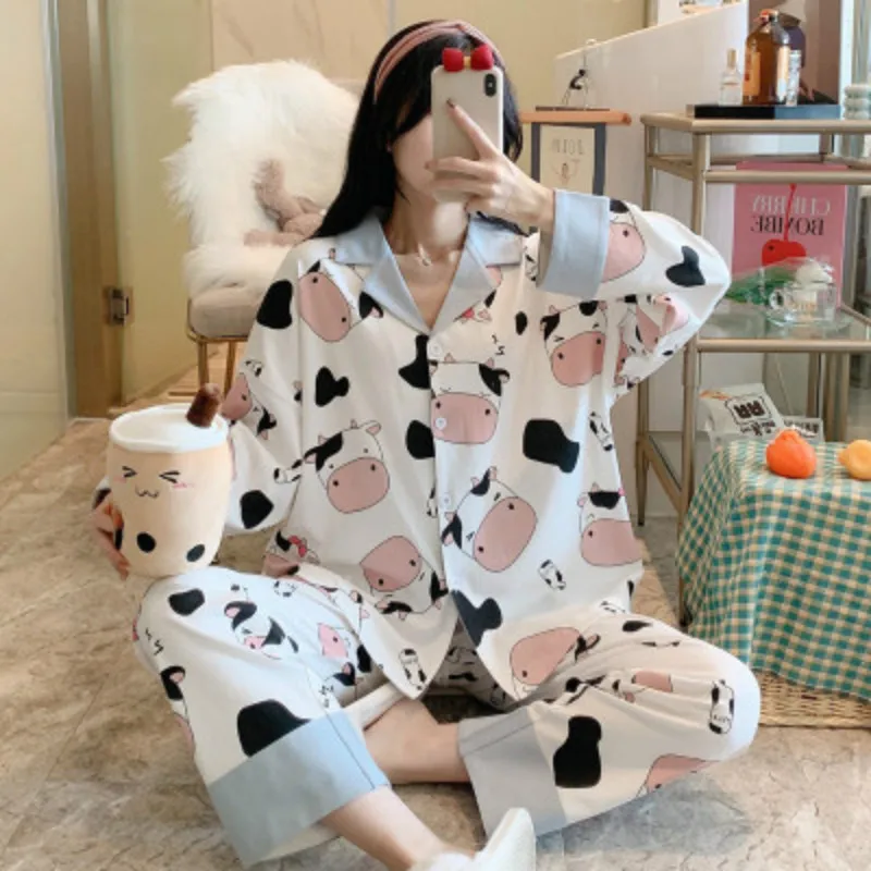 

Womens Silk Satin Pajamas Pyjamas Set Print Sleepwear Pijama Pajamas Suit Female Sleep Two Piece Set Loungewear Plus Size