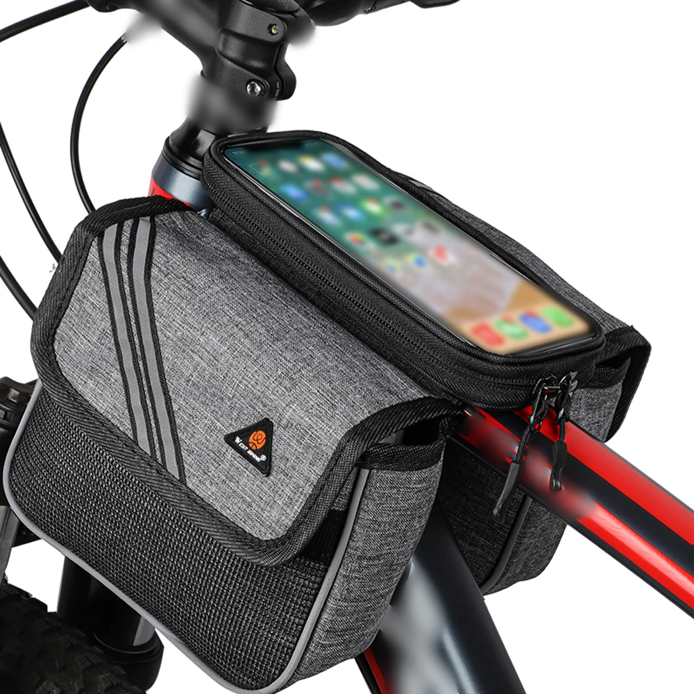 

WEST BIKING Cycling Bag Top Front Tube Bag Touchscreen Phone Bag Bicycle Bags