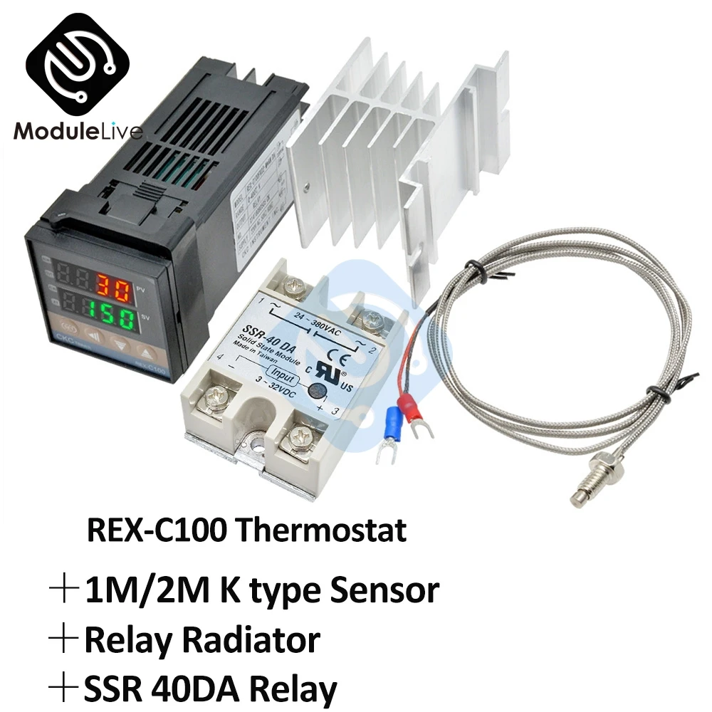 ПИД регулятор температуры Rex c100 оригинальный 1300 Ssr 40DA твердотельное реле цифровой