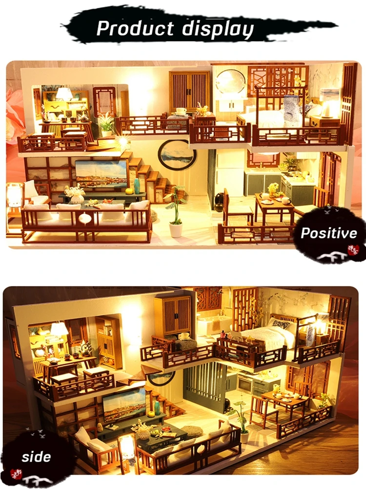 Кукольный домик мебель Diy Миниатюрный пылезащитный чехол 3D Деревянный