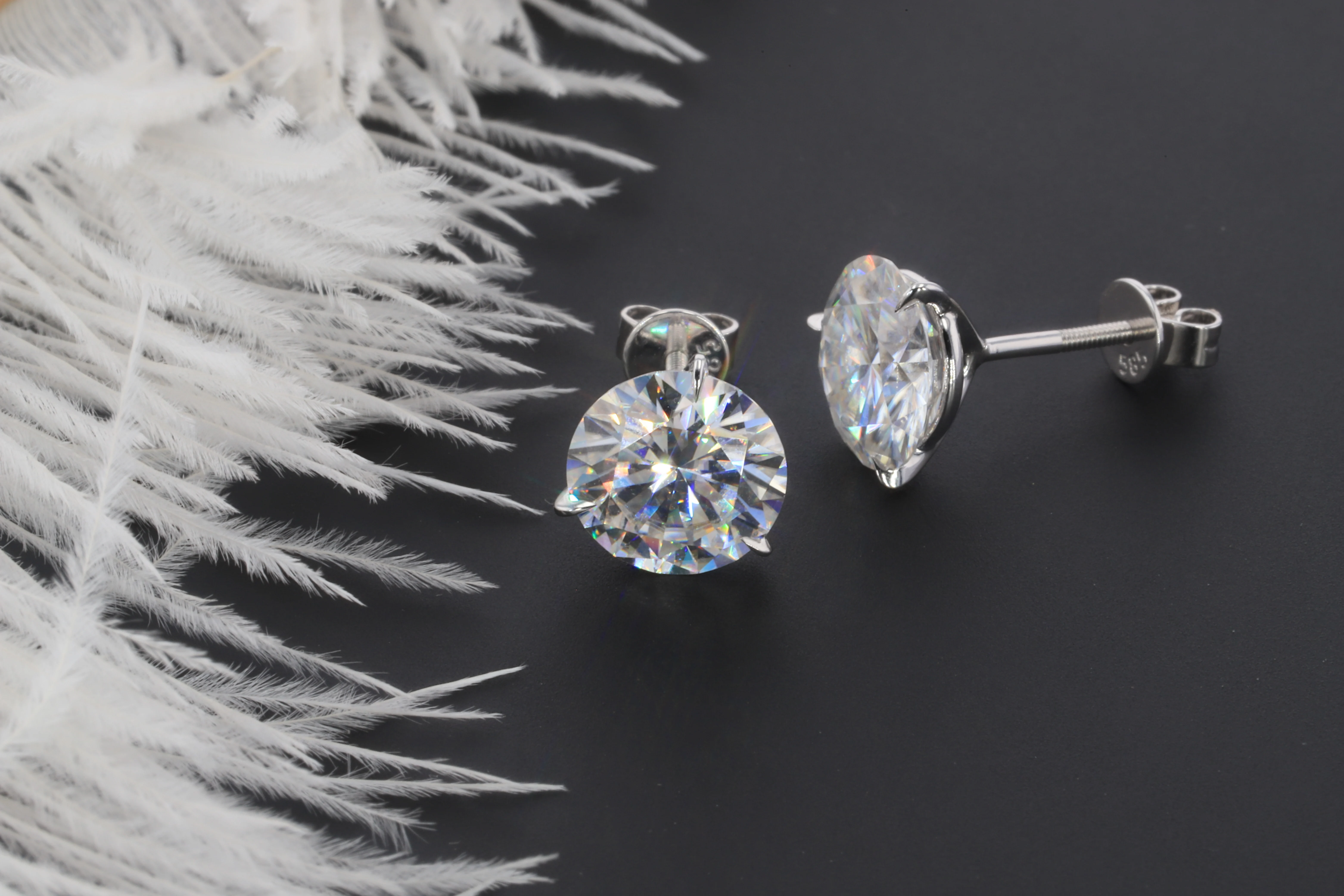 Starsgem ювелирные изделия 14K/18K золото тест положительное качество Goood GH/DEF 1ct серьги
