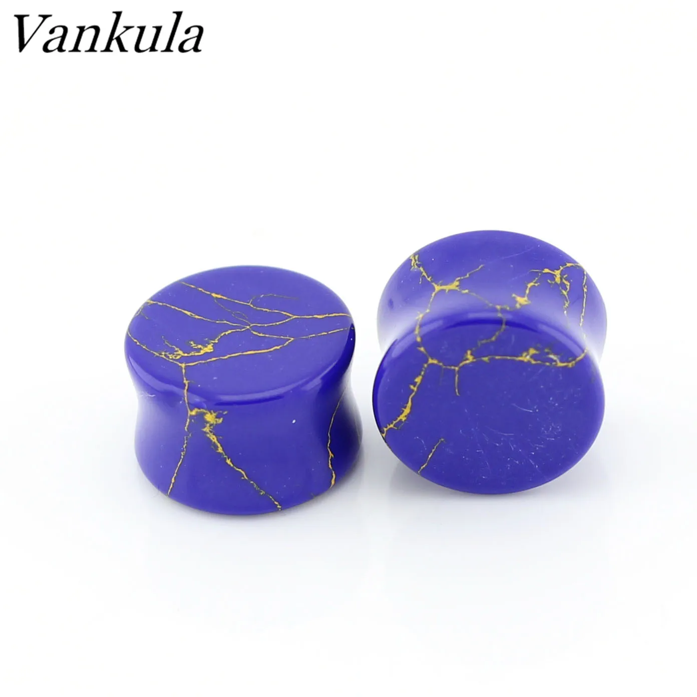 Vankula 2 шт. Натуральный камень туннели для ушей фиолетовый ювелирные украшения