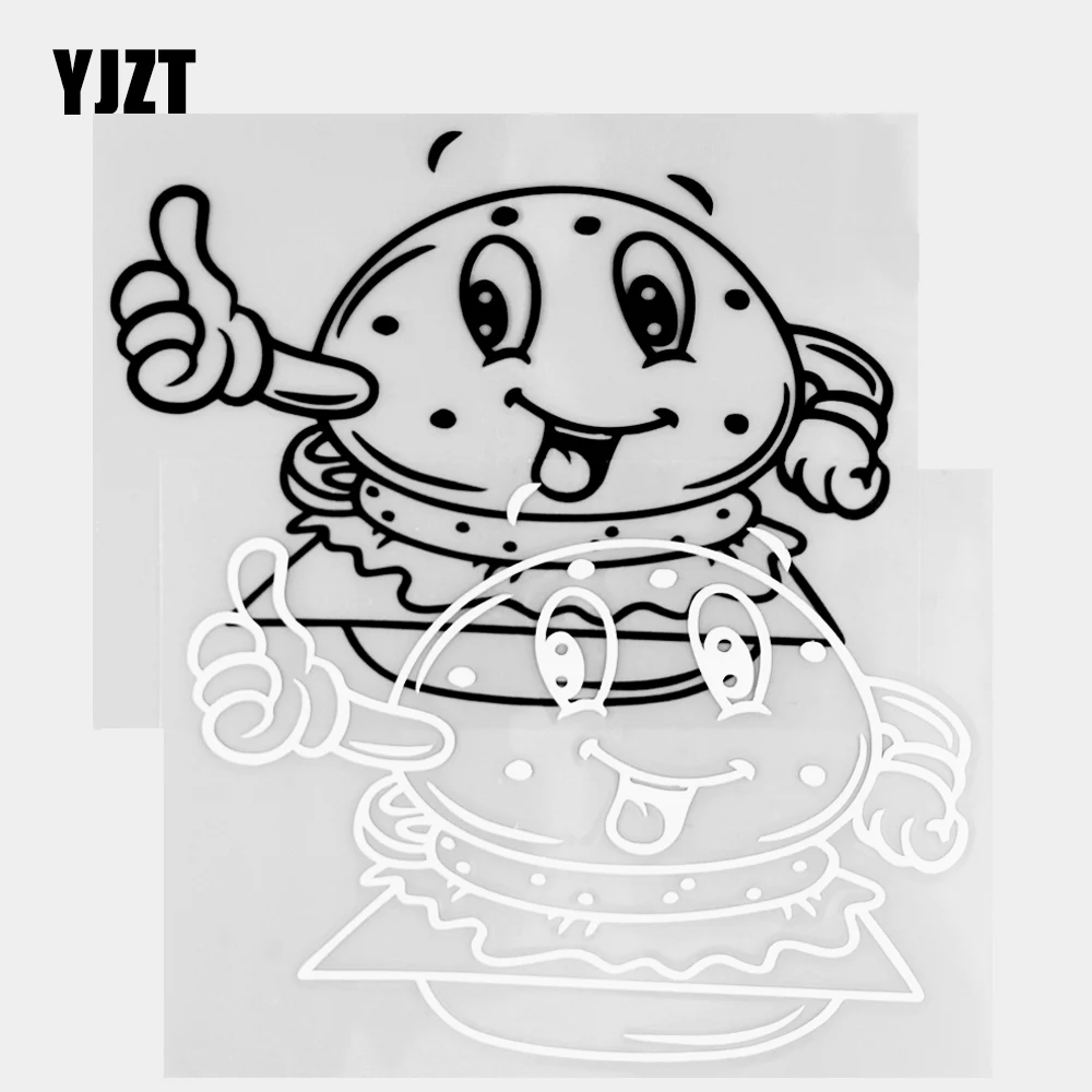 

Интересная виниловая наклейка YJZT 14,5 × 10,5 см в стиле гамбургера, мультяшная наклейка для кузова, черная/серебристая, 20B-0381