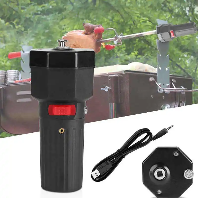 

5V Solid Construction Barbecue Grill Rotator Motor BBQ Holder Roast Bracket with USB Boost Wire Barbecue Grill Motor