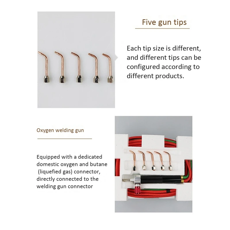 

Torch Tool Jewelry Making Equipment, Propane Mini Oxygen Welding Platinum Stainless Steel and 5 Replacement Heads