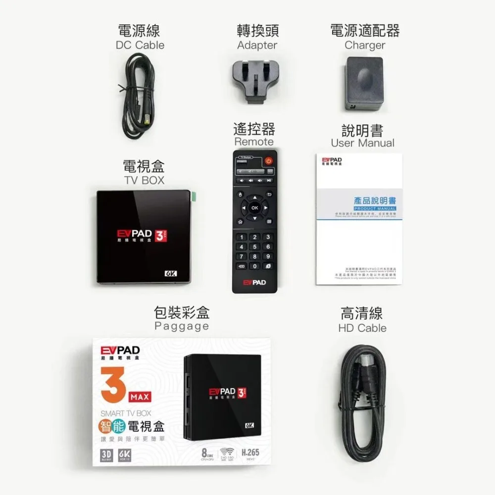 [Подлинный] iptv для оптоволокна Evpad 3/3 PLUS/3 MAX+ evbox lifetime live tv box кино драма порно VOD/воспроизведение поддержка 4,1 BT 2,4/5 ГГц wf
