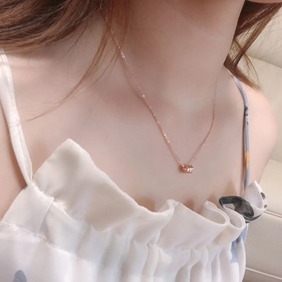 

Snake Necklace Alloy Titanium Steel Rose Golden Temperament Pendant Clavicle Chains Simple Fashion Geometry Jewelry For Womens