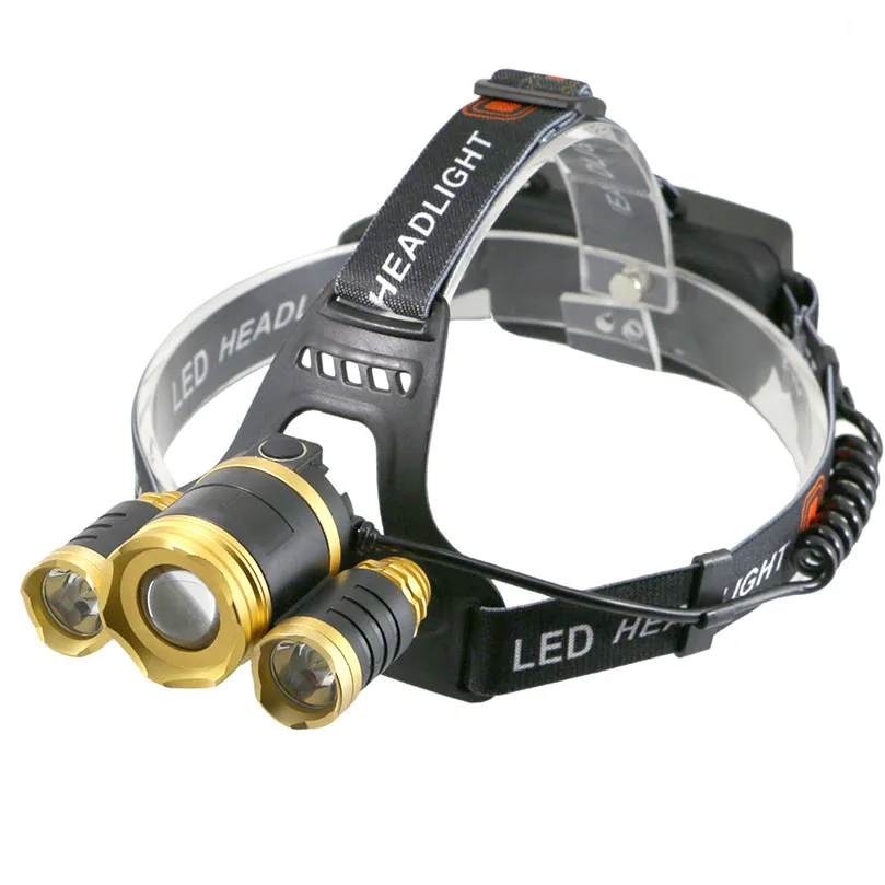 EBUYFIRE 3 LED ZOOM 18650 Светодиодные фары перезаряжаемые Масштабируемые Фары для