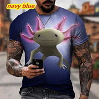 novelty cute animal axolotl 3d print t shirt menwomen funny short sleeve tee tops