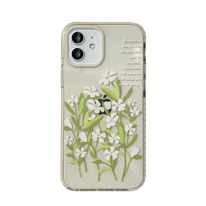 Soft silicone Flower Retro phone case high quality shockproof cover for iphone 12 11 pro max mini 8 7 plus x xr xs max capa