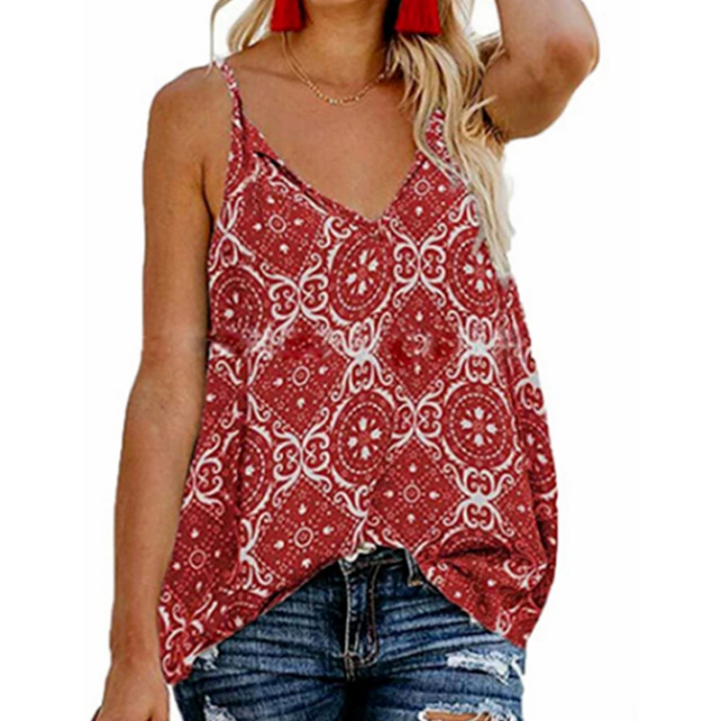 

Women Camis Summer Floral Print Shirt T Shirt Sleeveless Vest Tank Top T-Shirt Ladies Tee Shirts Womens T Shirt Casual Tops