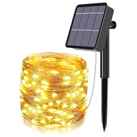 led solar light 8 functions outdoor lamp string copper wire decorative lamp for holiday christmas party waterproof fairy lights