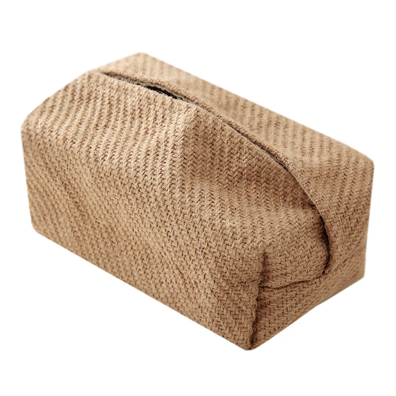

Cotton and Linen Fabric Tissue Box Simple Concave Shape Paper Extraction Box Buggy Bag Creative Home Living Room Dining Table