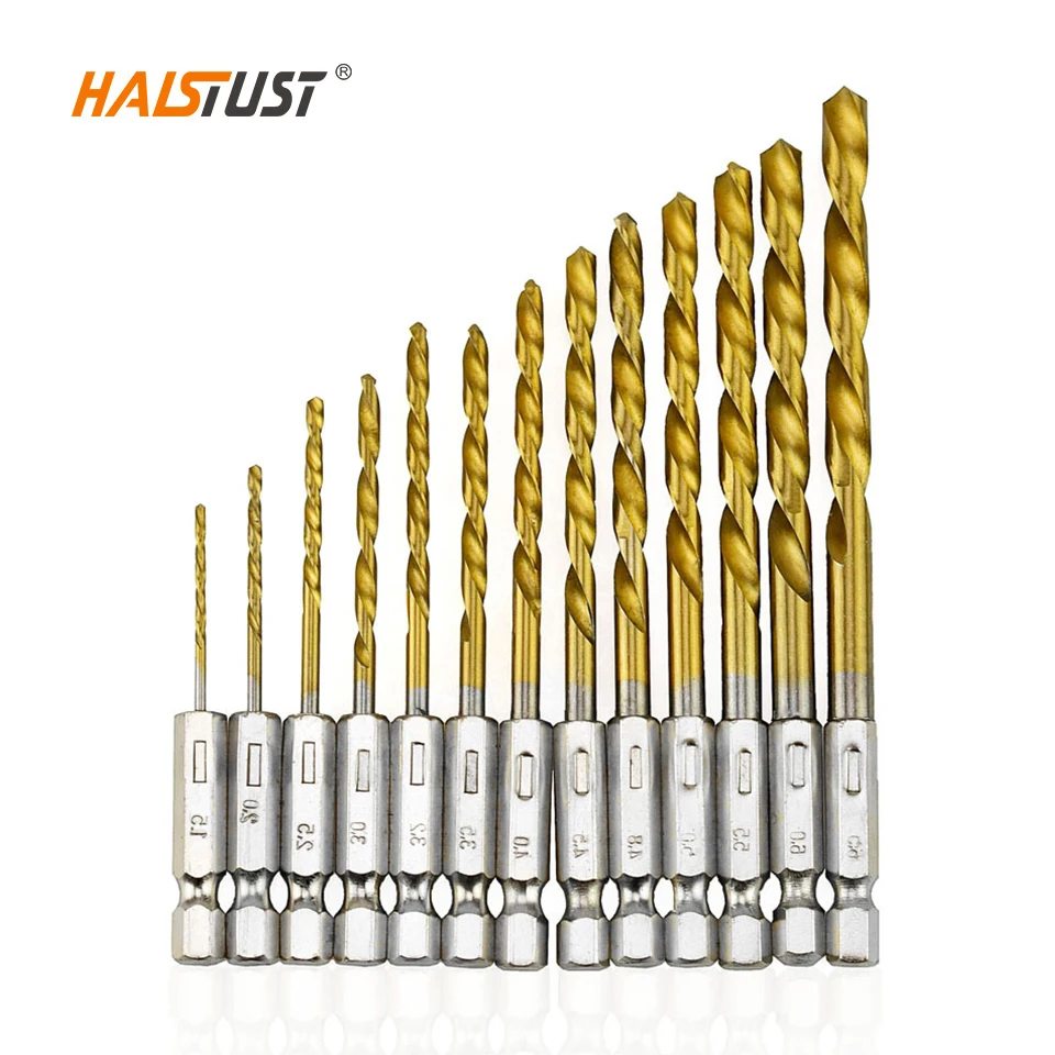 Высокоскоростные стальные сверла для металла 13 шт. шестигранная ручка