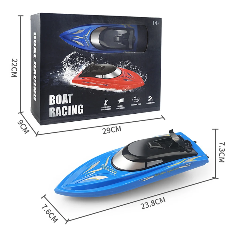 

2.4G Summer Remote Control Racing Boat Toy High Speed Rechargeable Outdoor Toys Kids Adults RC Speedboat Ship Pool Lake River