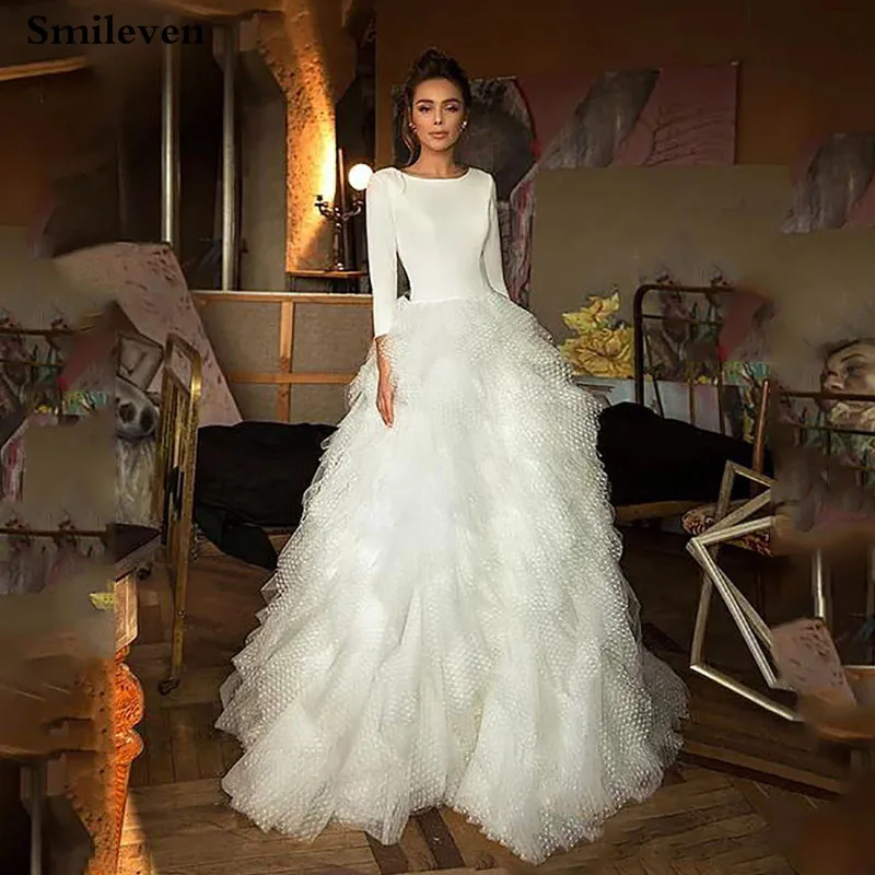 Smileven Boho Свадебное платье трапециевидной формы 3/4 с длинными рукавами турецкий