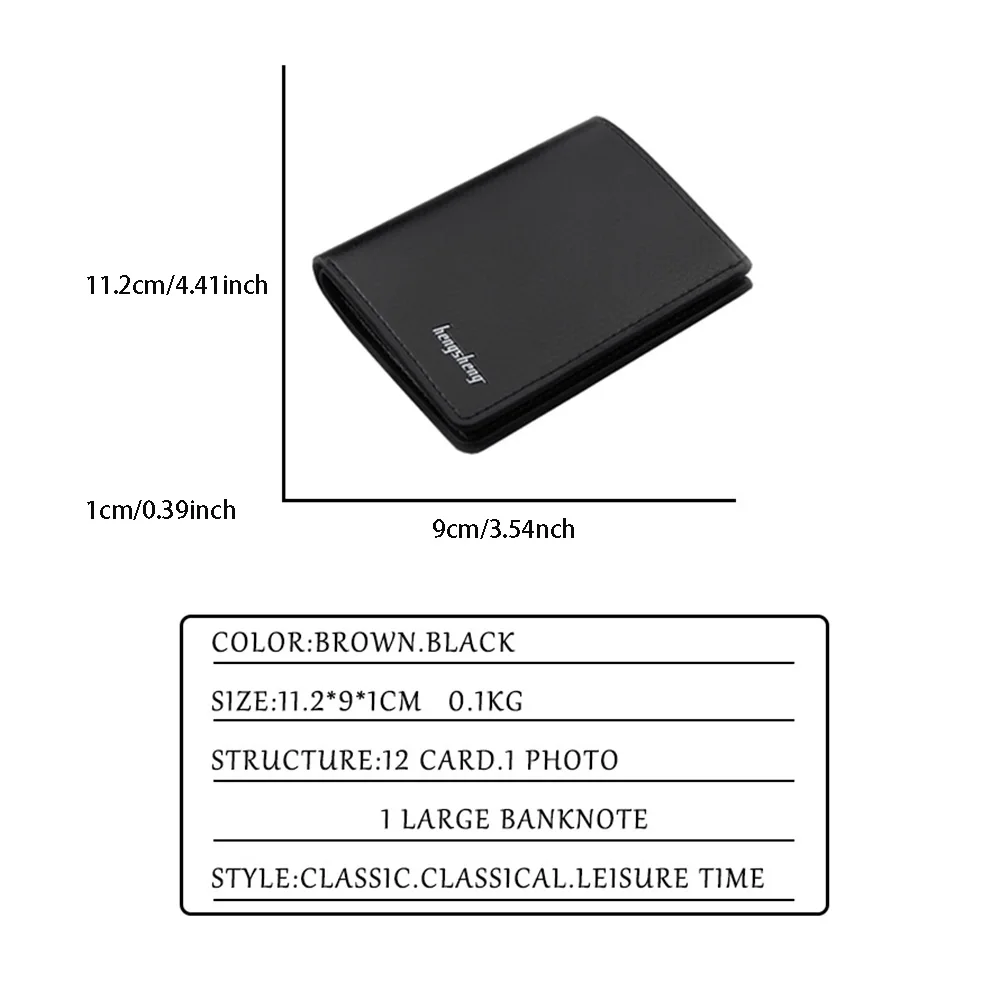 

Men Wallet Ultra-thin Vertical Coin Purse Multi-card Package Short Retro Pu Leather Wallet Business Wallet Gift For Men