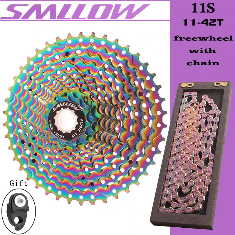 SMLLOW MTB красочные кассета 11 Скорость 13 15 17 19 21 24 28 32 36 42T Хромомолибденовая Сталь