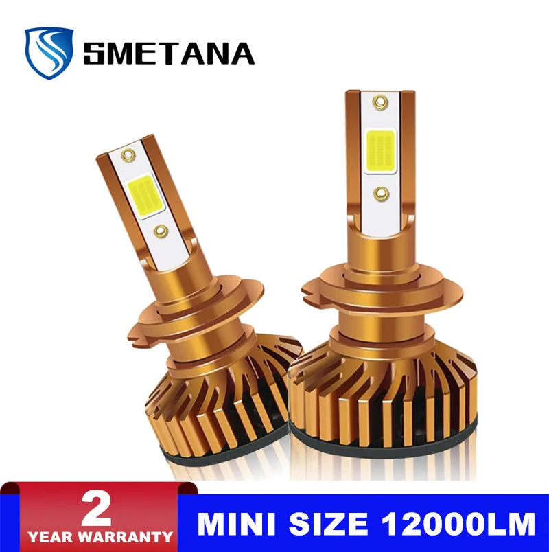 Светодиодный фонарь H7 SMETANA V3 Mini Size 2 шт. DOB Chips H4 H1 H3 H8 H9 H11 9005 9006 светодиодный налобный для автомобиля 10000LM