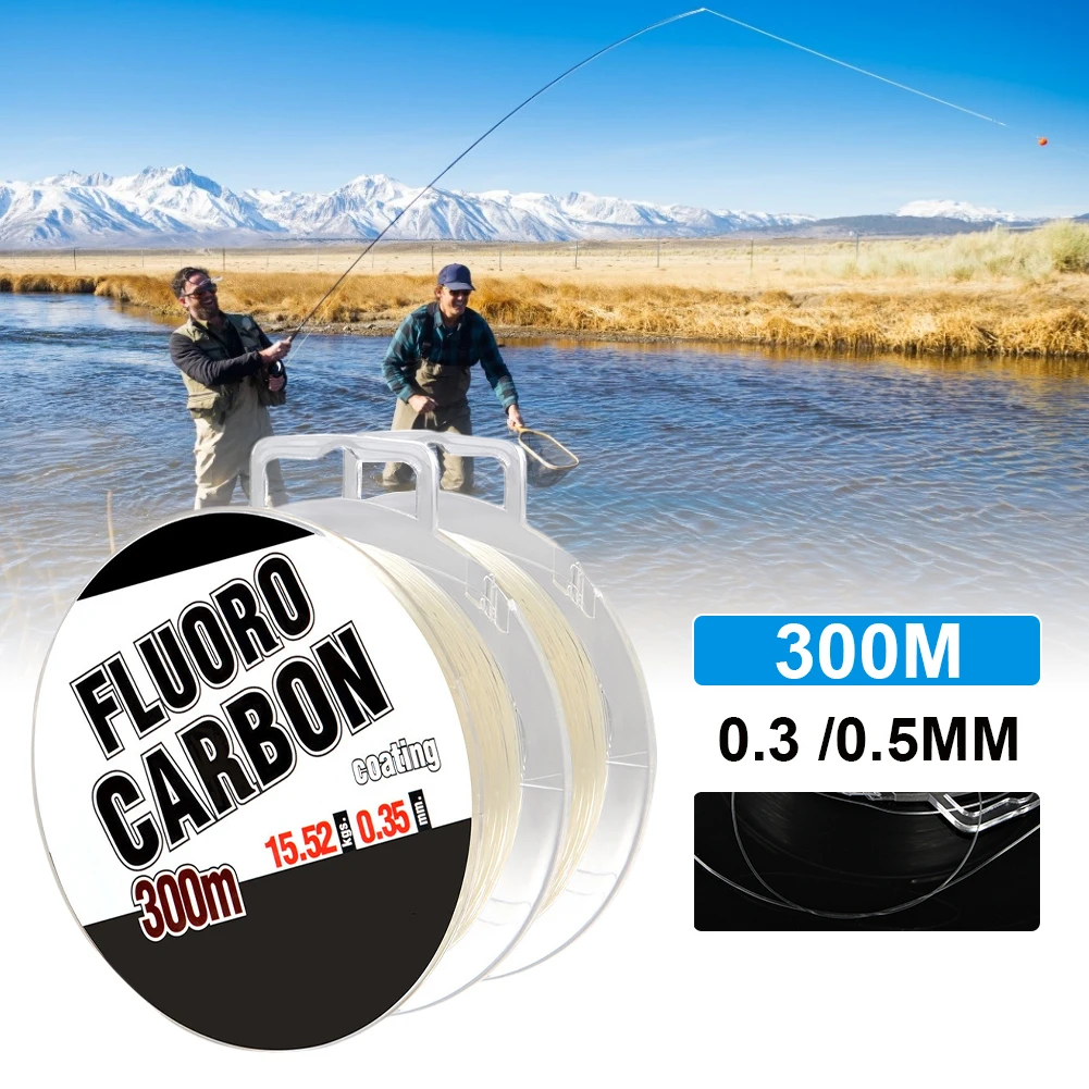 

300M 0.3-0.5MM Fishing Line Carbon Fiber Coating 30-45LB Fluorocarbon Fly Fishing String Cord
