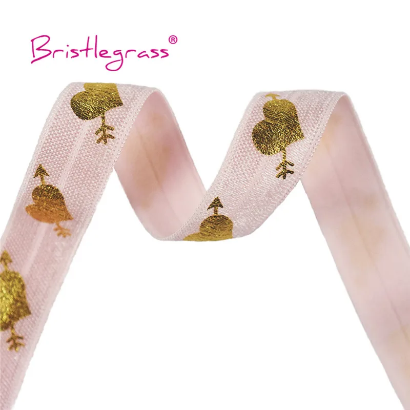 BRISTLEGRASS Wholesale 50 Yard 5/8&quot 15mm Cupid's Arrow Love Heart Foil Print Fold Over Elastic FOE Spandex Band Dress DIY Sewing | Дом и