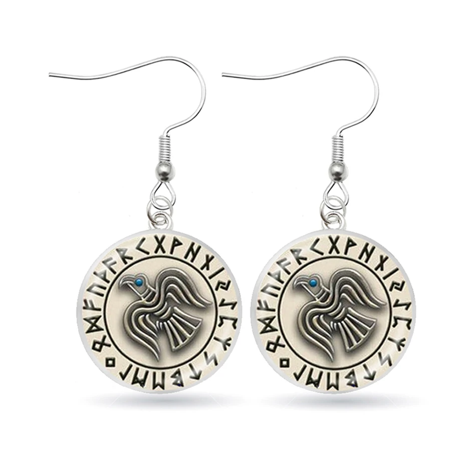 Викинг норвежский серьги вегвисер висячие стекло кабошон талисман амулет