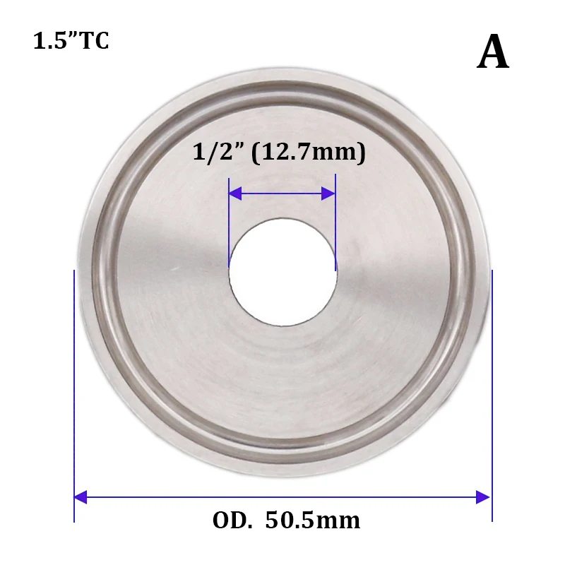 1," Tri Clamp(50,5 м OD) торцевая крышка с сварным отверстием санитарно 304 нержавеющая сталь Homebrew пиво и ремесло пивоварения фитинг